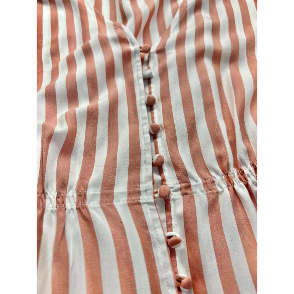 Bundle of 2 - Madewell V-Neck Peplum Popover Top in Stripe & Green Print Dress S - Picture 8 of 16